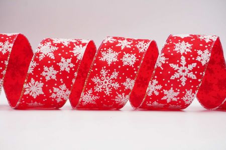 Textured Snowflakes Wired Ribbon_KF6937GN-7N_red
